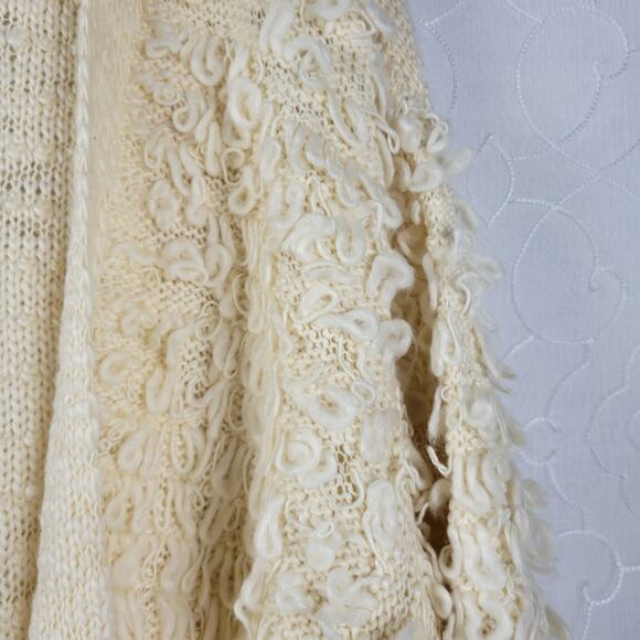 Anthropologie Akemi + Kin Womens Cardigan One Size Cream Loopy Knit Open Front - Picture 10 of 12